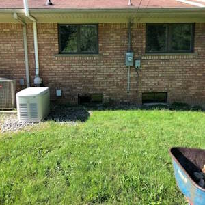 Landscaping Around Outside Equipment: Before