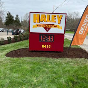 Adding Mulched Bed Around Haley Mechanical Sign: After