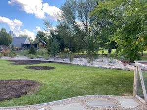 Cleaning Up a Landscaped Island in a Yard: After